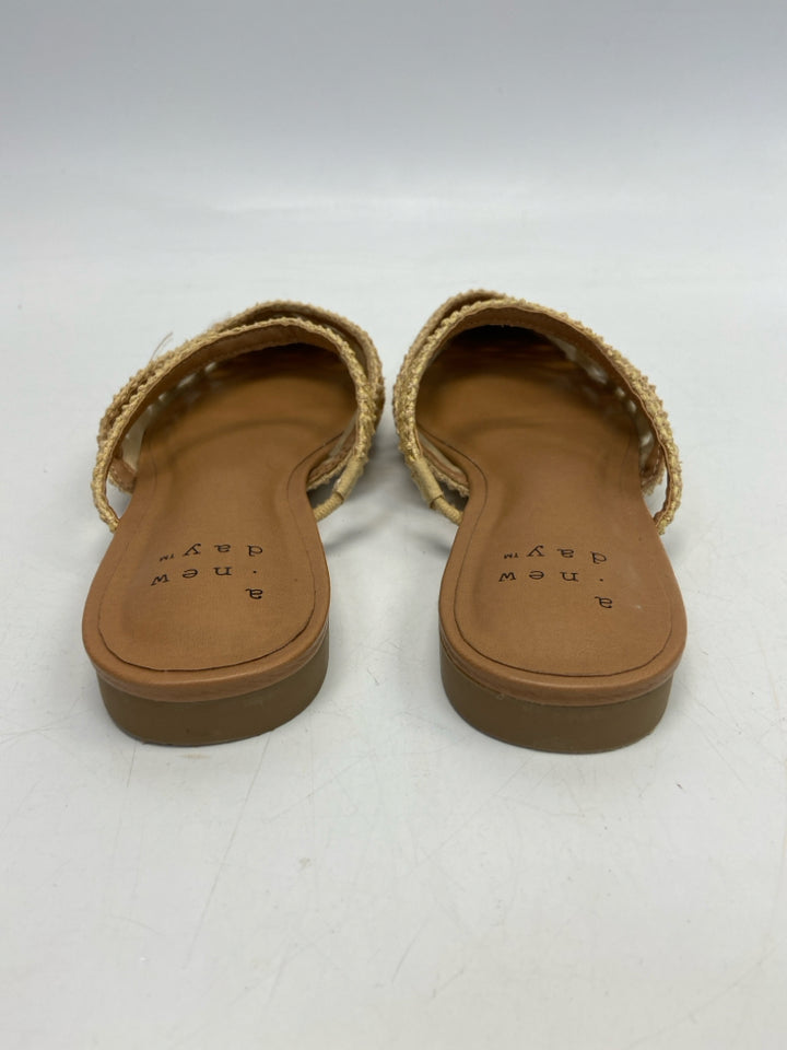 a new day  Size 6.5 Tan Woven Mules