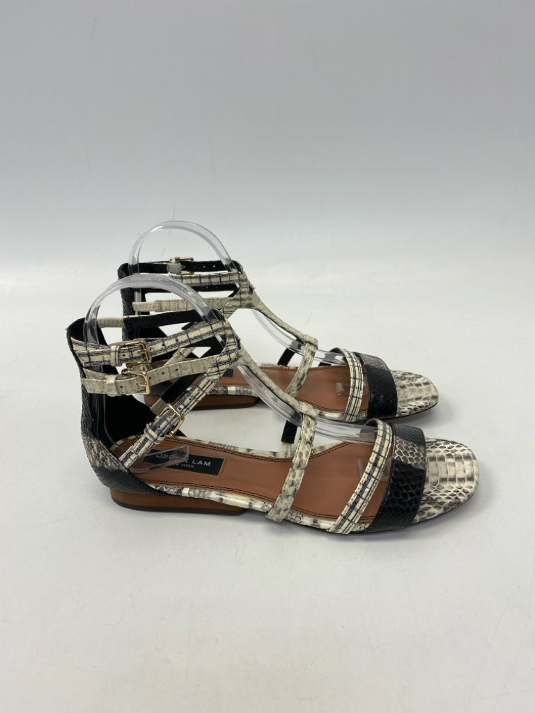 Size 6.5 Cream Black Animal Print Sandals