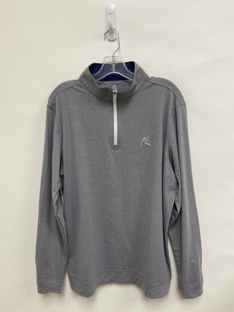 RHOBACK Size L Gray Quarter Zip Men&