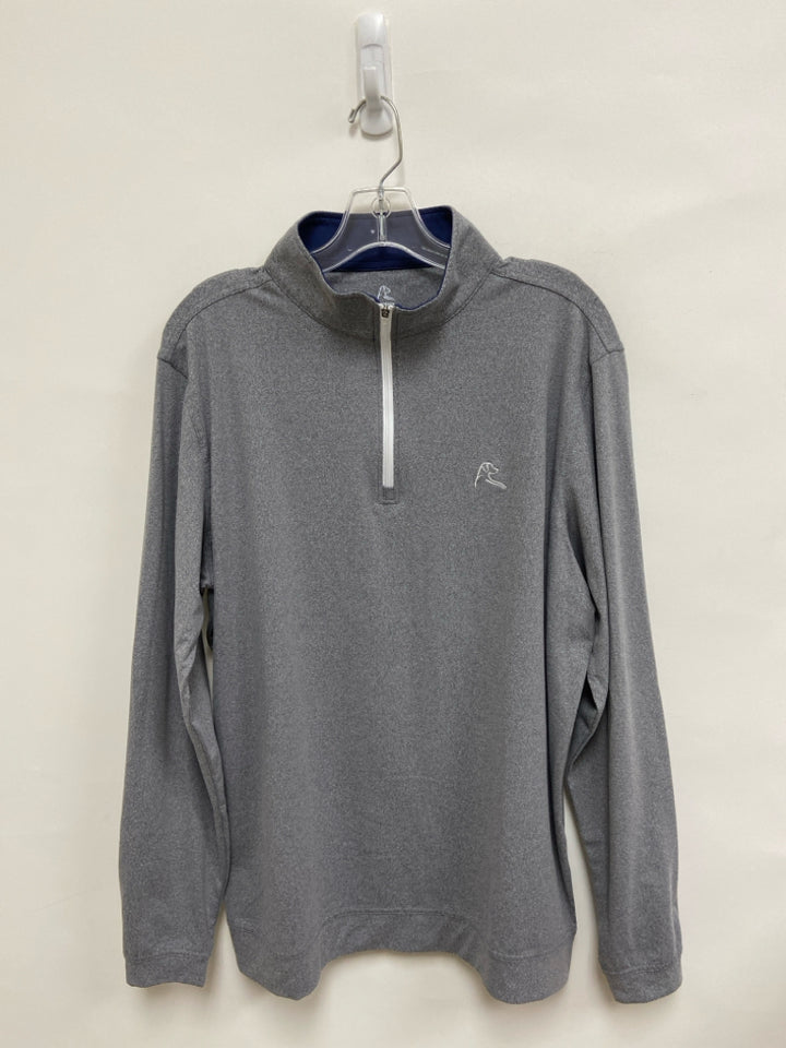 RHOBACK Size L Gray Quarter Zip Men&
