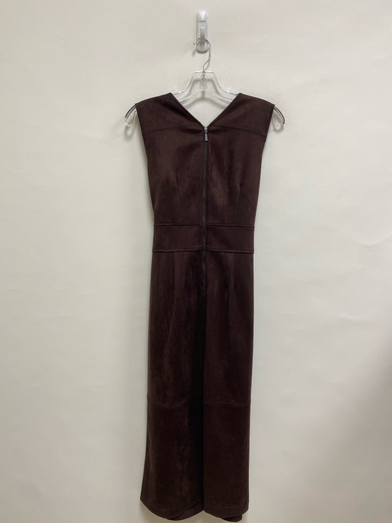 Calvin Klein Size 6 Espresso Sleeveless Faux Suede Ladies Dress