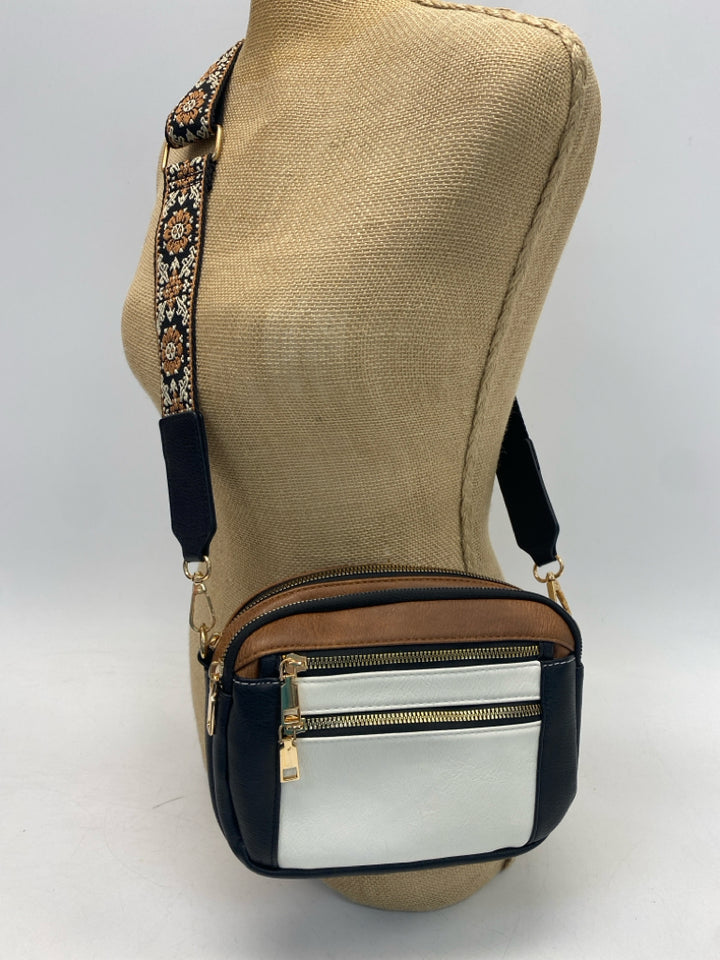 Black Wht/Brown Crossbody