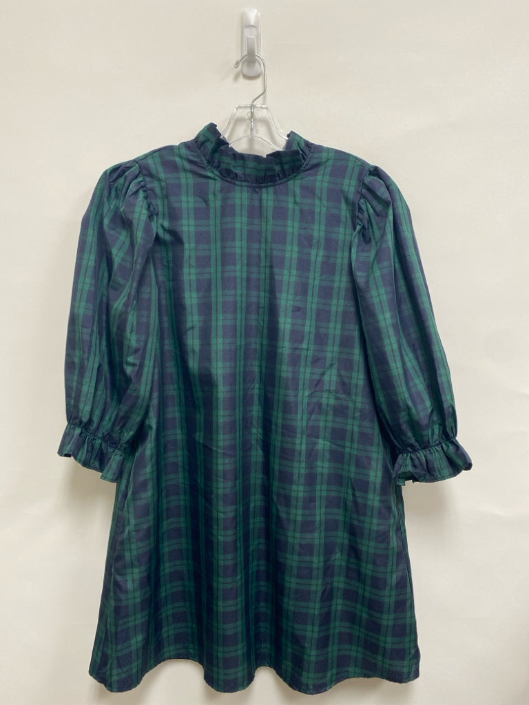 j.marie Size M Navy Green Plaid Ladies Dress