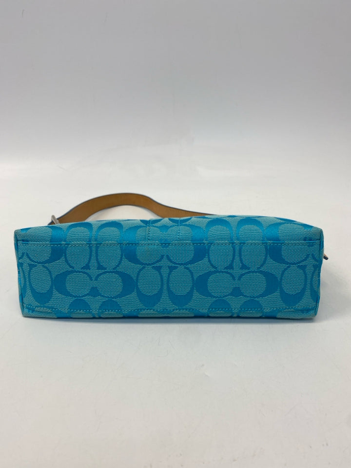 Coach Vintage Y2K Hampton Demi Baguette Blue Mini Handbag 6371