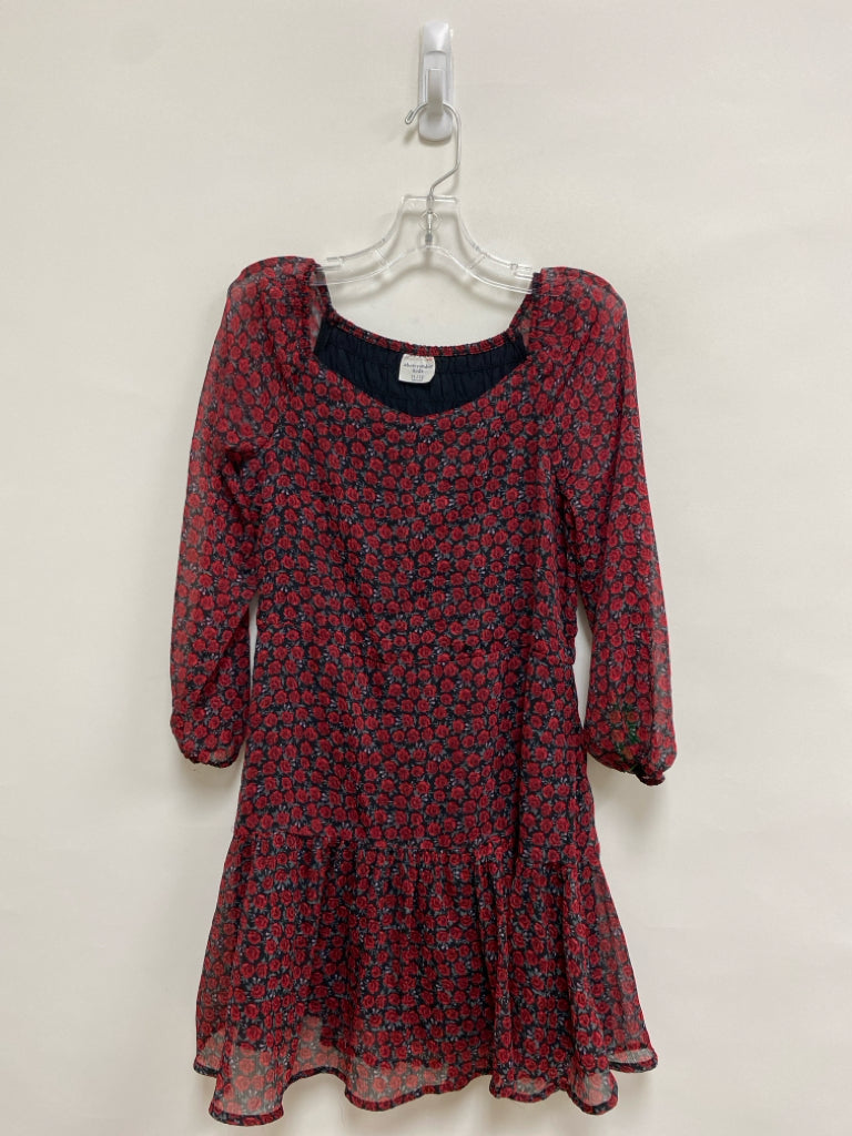 Abercrombie Kids SIZE 11/12 Black Red Flowers Girl&