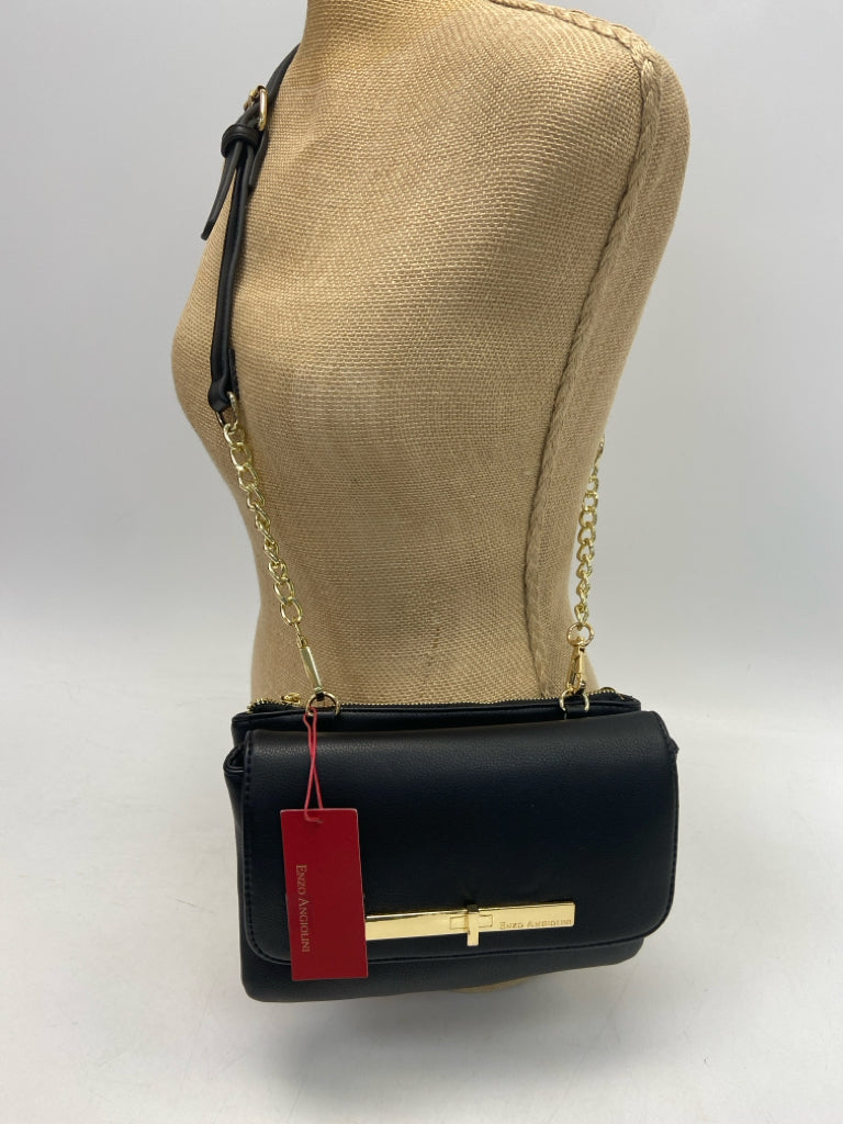NWT Enzo Black Gold Accent(s) Crossbody