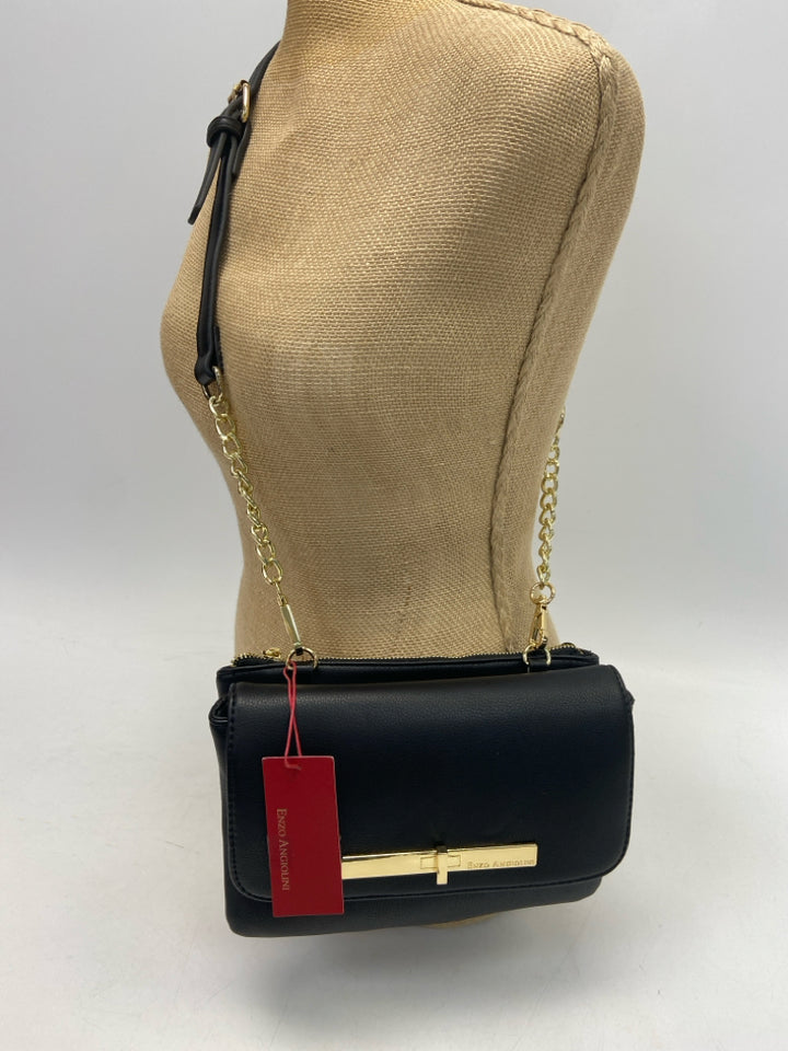 NWT Enzo Black Gold Accent(s) Crossbody