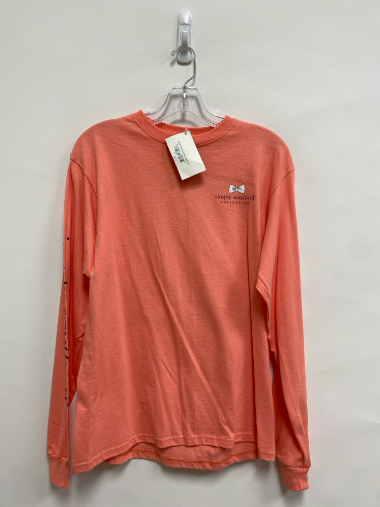 NWT Simply Southern Size M Salmon Long Sleeve Tee Ladies Top