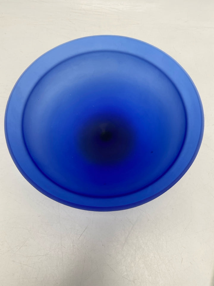 Cobalt Yellow Glass Decorative Bowl
