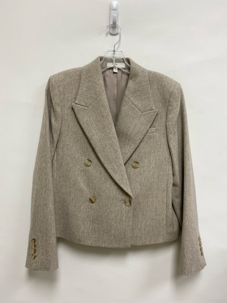 Banana Republic Size 8 Cream Beige Herringbone Double-Breasted Ladies Jacket