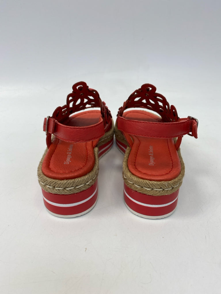 NWOT Django &amp; Juliette  Size 36 Red Flower(s) Sandals