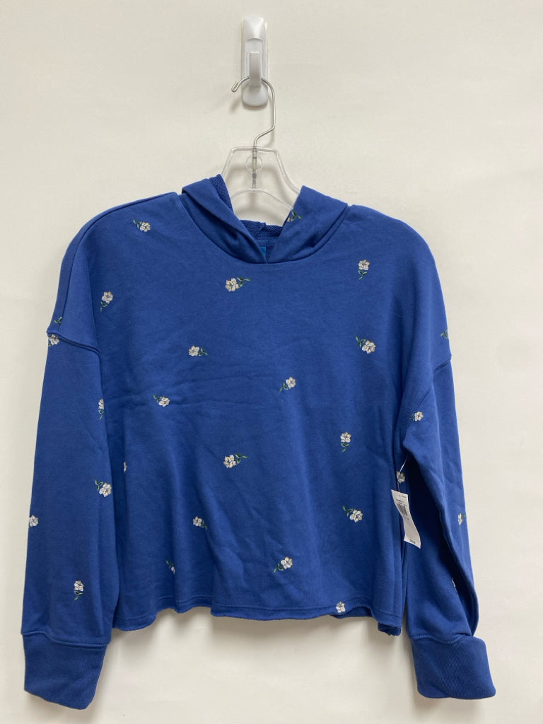 NWT Old Navy SIZE 14/16 Blue White Flowers Hooded Girl&