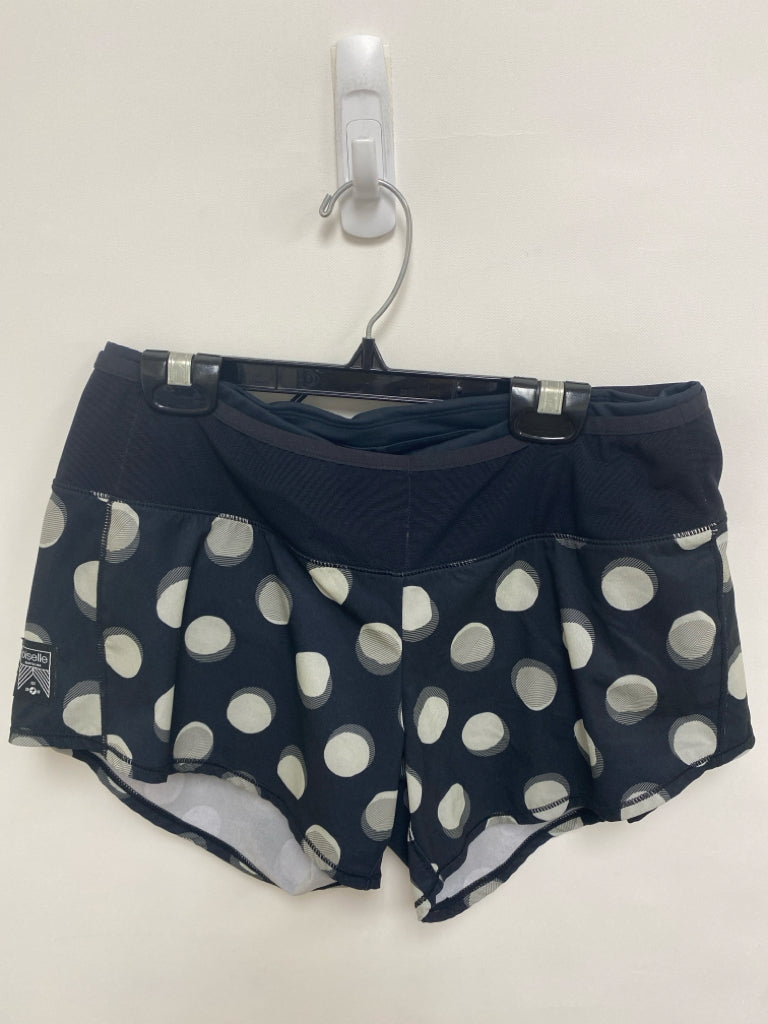 oiselle Size 4 Black/Gray Circles Athletic Shorts