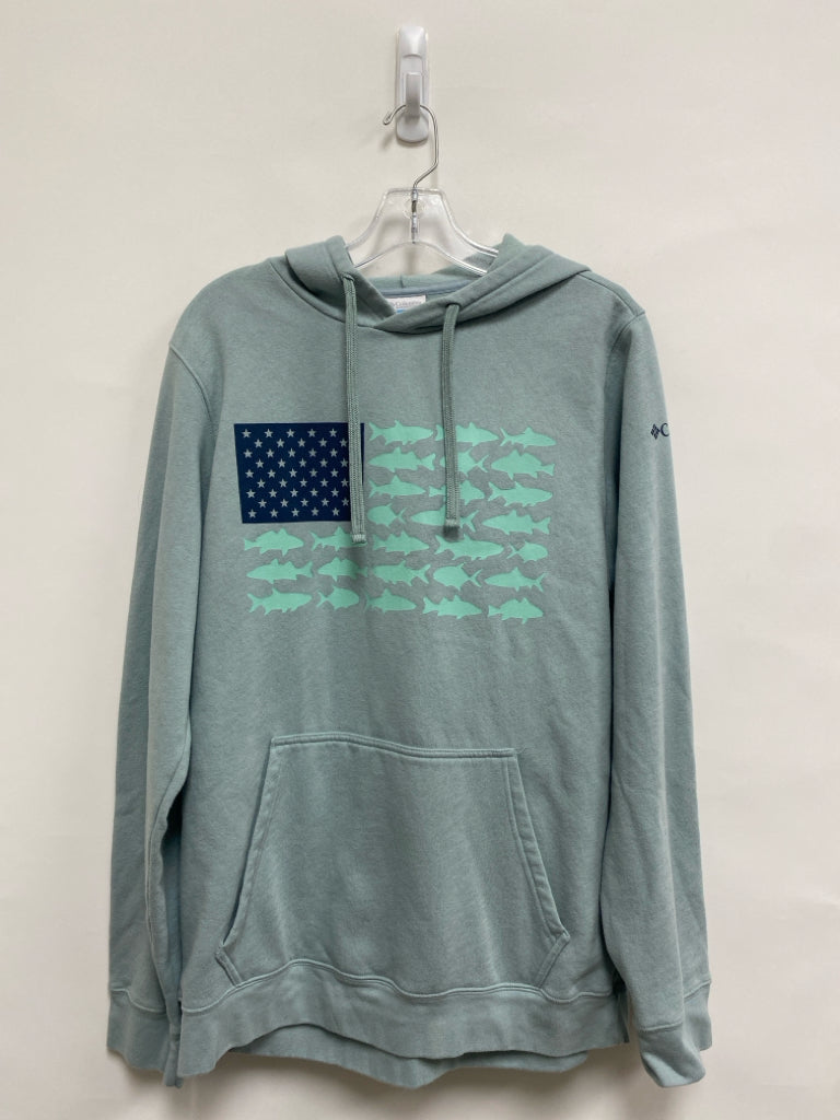 Columbia Size M Seafoam Navy Fish Ladies Sweatshirt