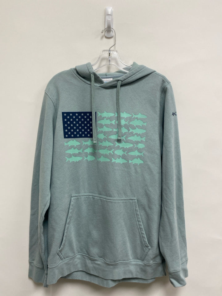 Columbia Size M Seafoam Navy Fish Ladies Sweatshirt