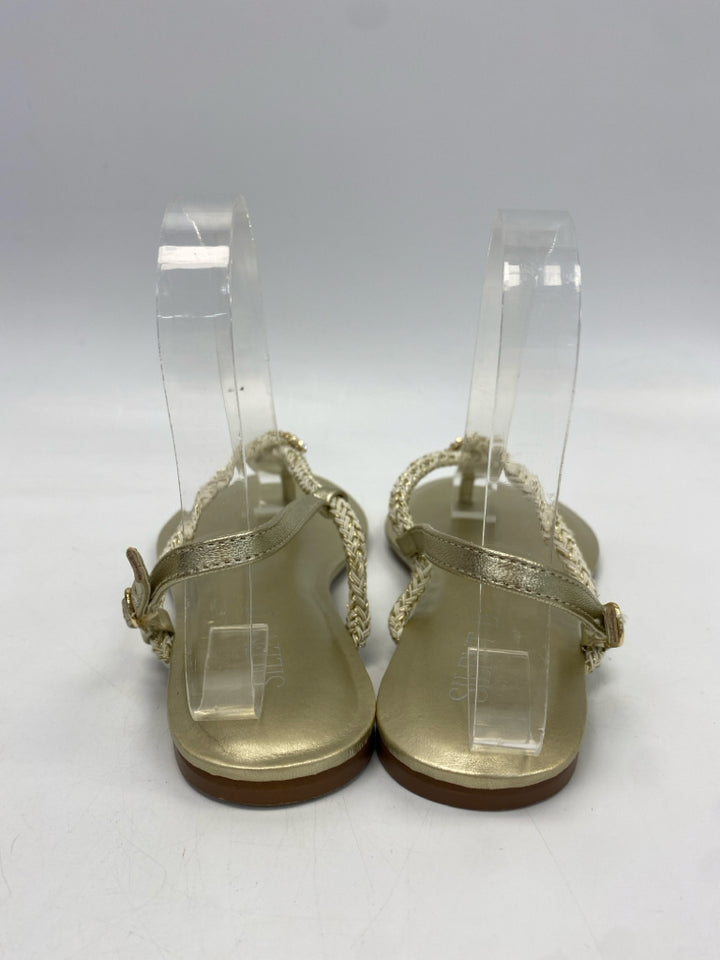 Silent D  Size 37 Cream/Gold Rhinestone(s) Sandals