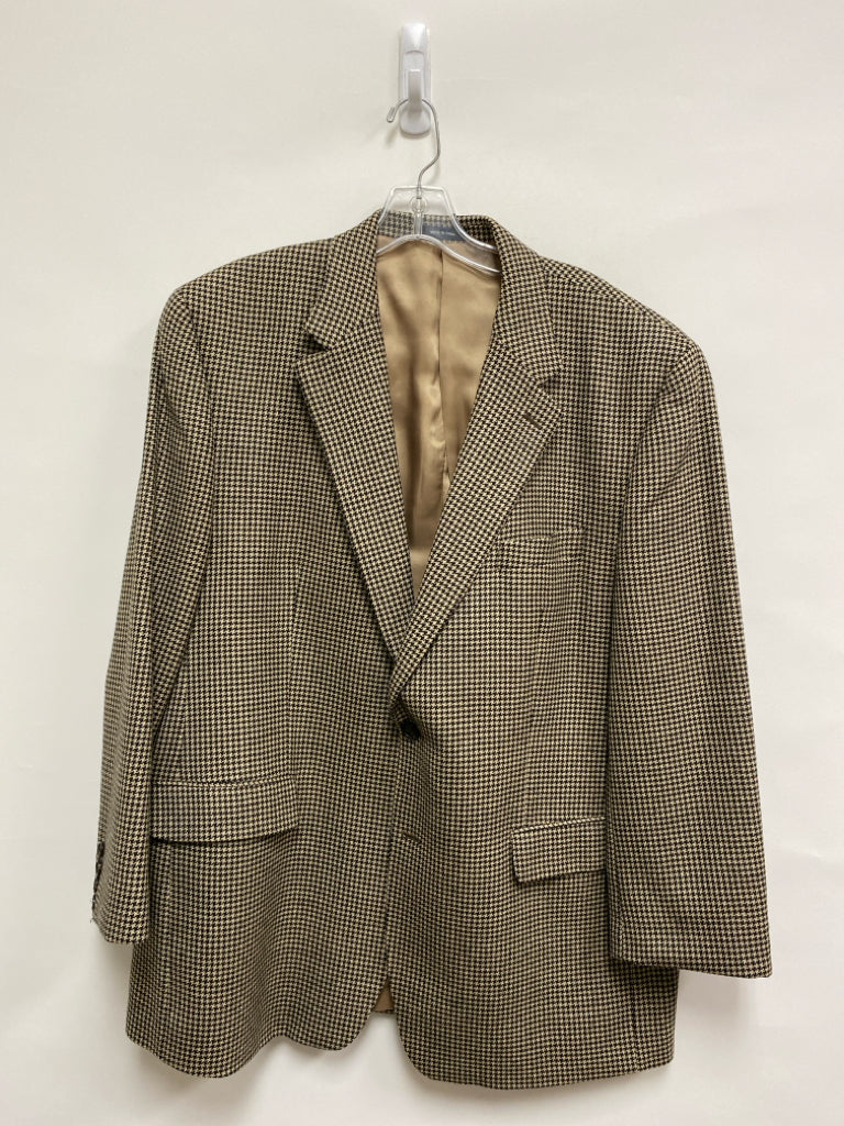 Lauren Ralph Lauren Size 46R Tan Black Houndstooth Wool Men&