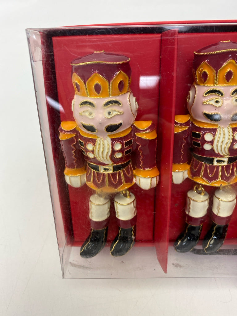 NEW/BOX Williams-Sonoma Set of  4  Cloisonne Nutcracker Napkin Rings