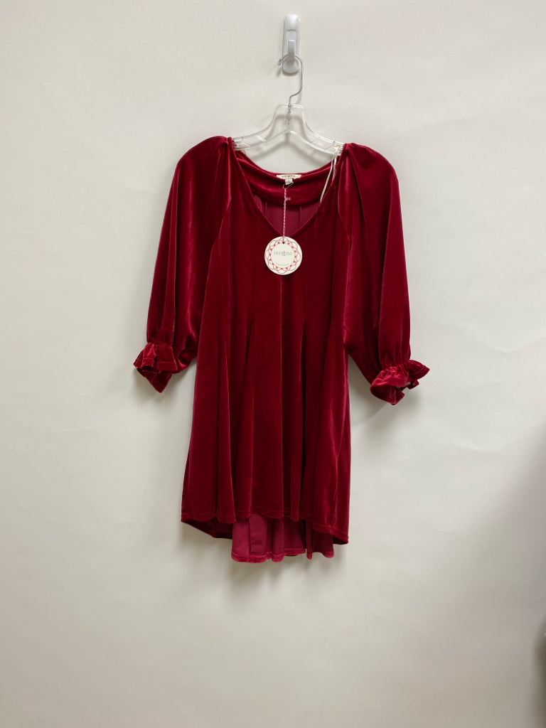 NWT Umgee Size L Red Velour Ladies Dress