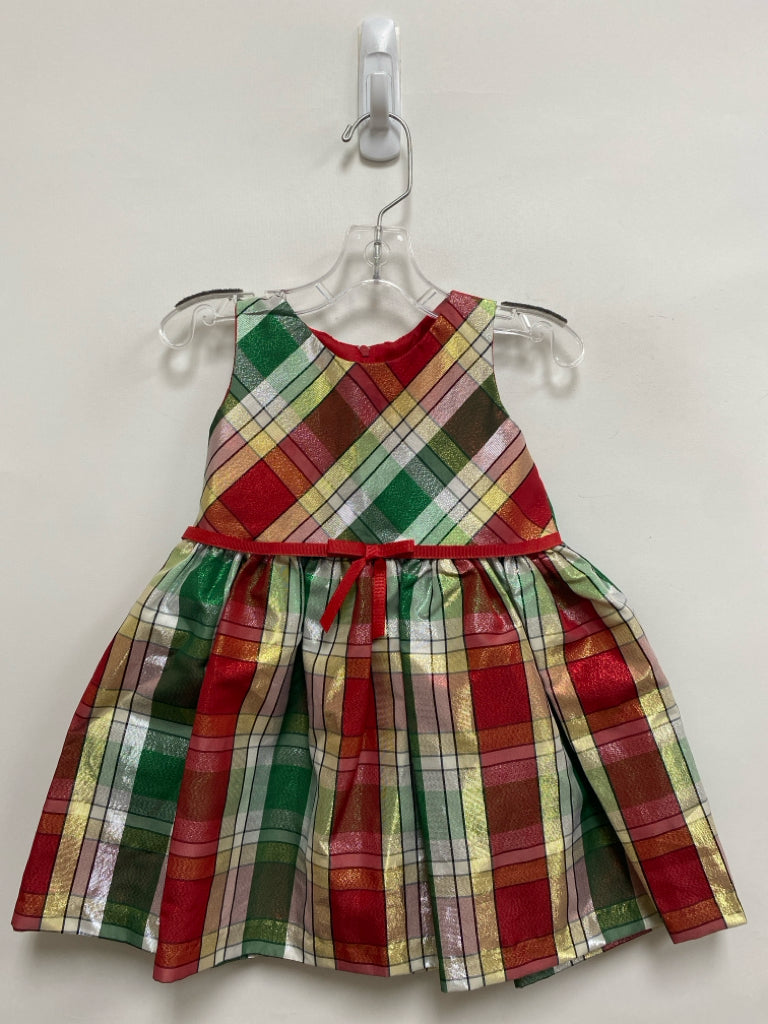 Bonnie Jean SIZE 2T Green Red/Gold Plaid Sleeveless Girl&