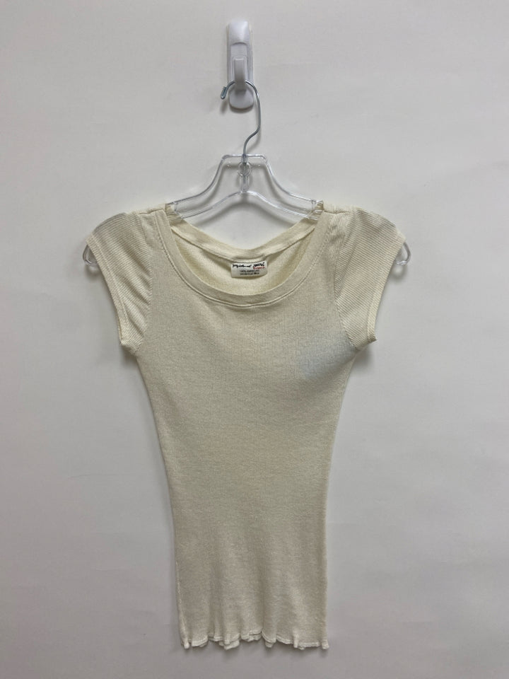 Michael Stars Size OSFM Cream Ribbed Ladies Top