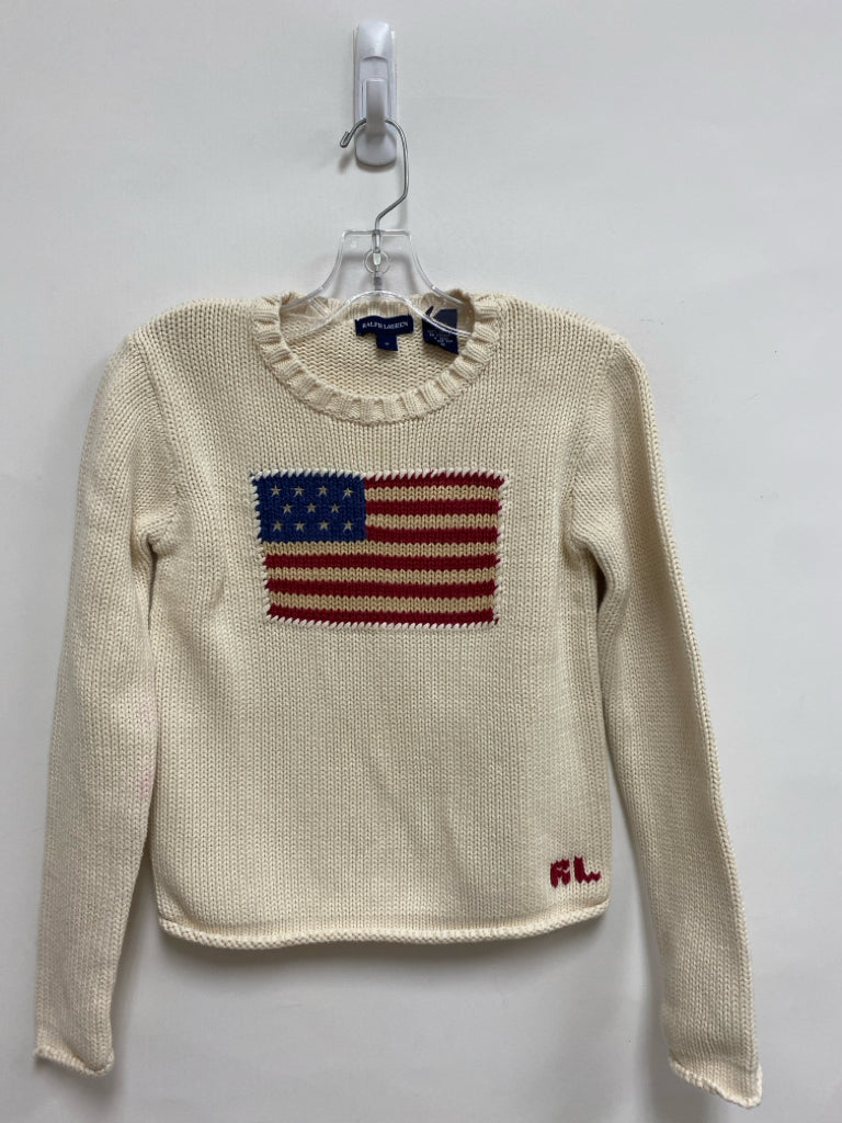 Ralph Lauren SIZE M Cream Red/Blue American Flag Girl&