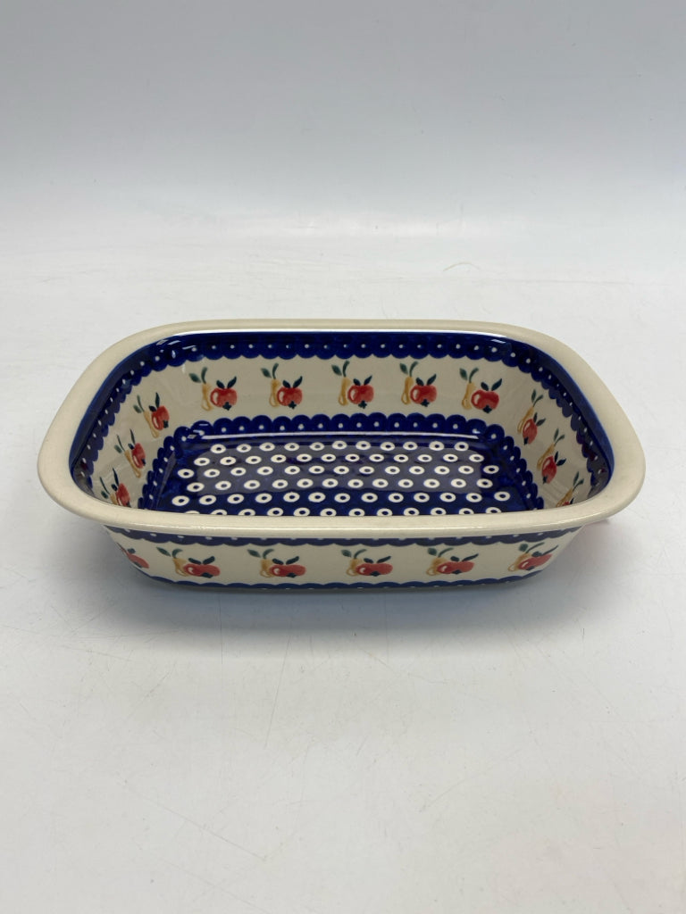 Boleslawiec Cream Blue/Red Bakeware