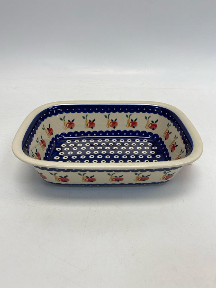 Boleslawiec Cream Blue/Red Bakeware