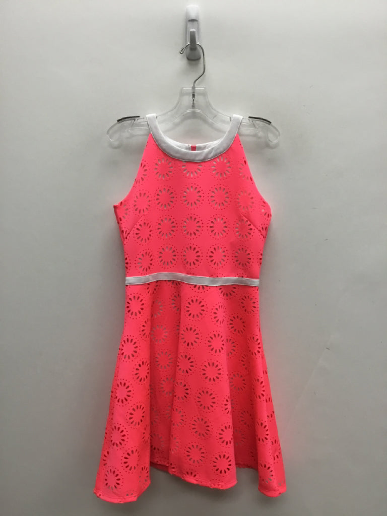 k.c. parker SIZE 10 Neon Coral White Trimmed Sleeveless Girl&