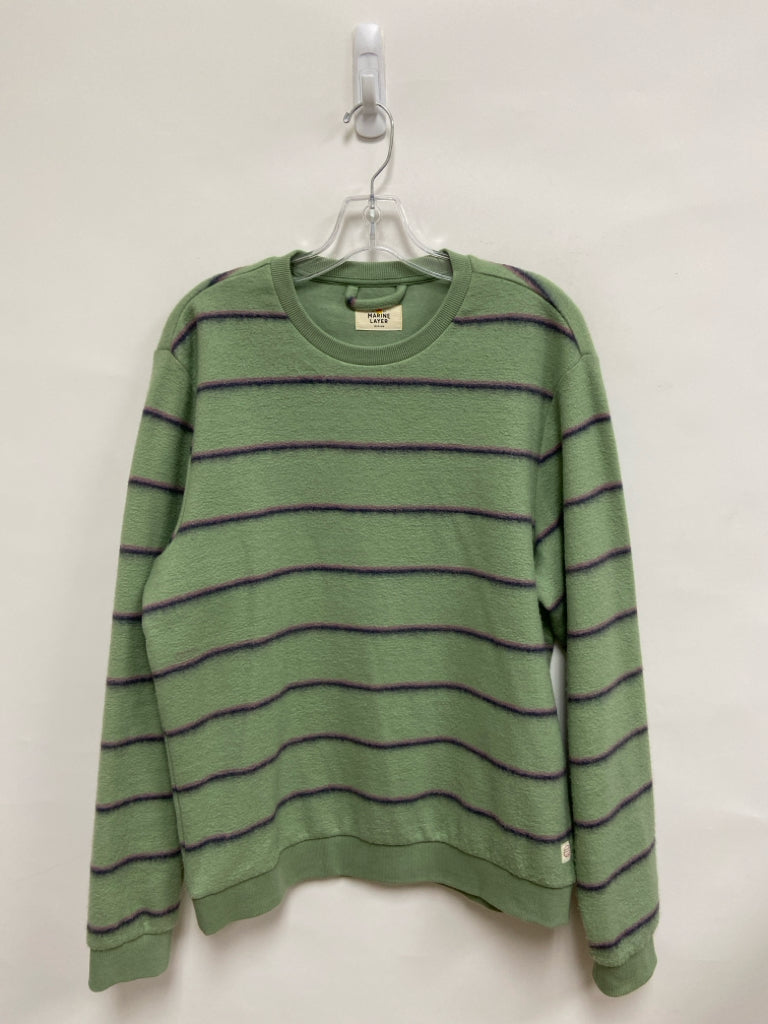 Marine Layer Size M Green Striped Fleece Men&