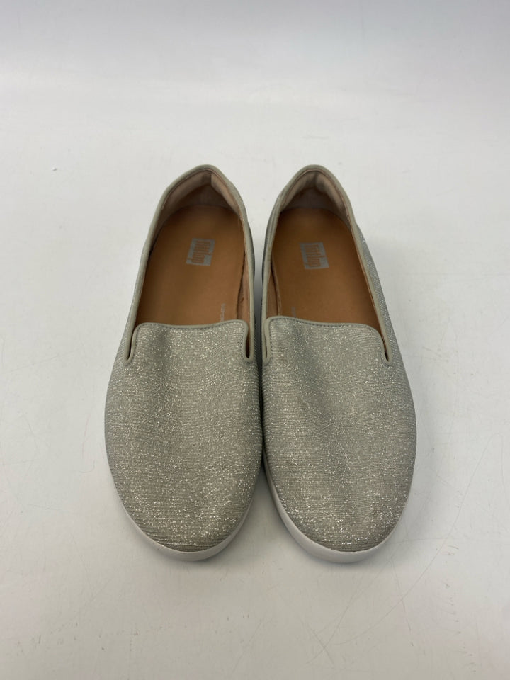 Fit Flop US Shoe Size 6.5 Silver Shimmery Sneakers