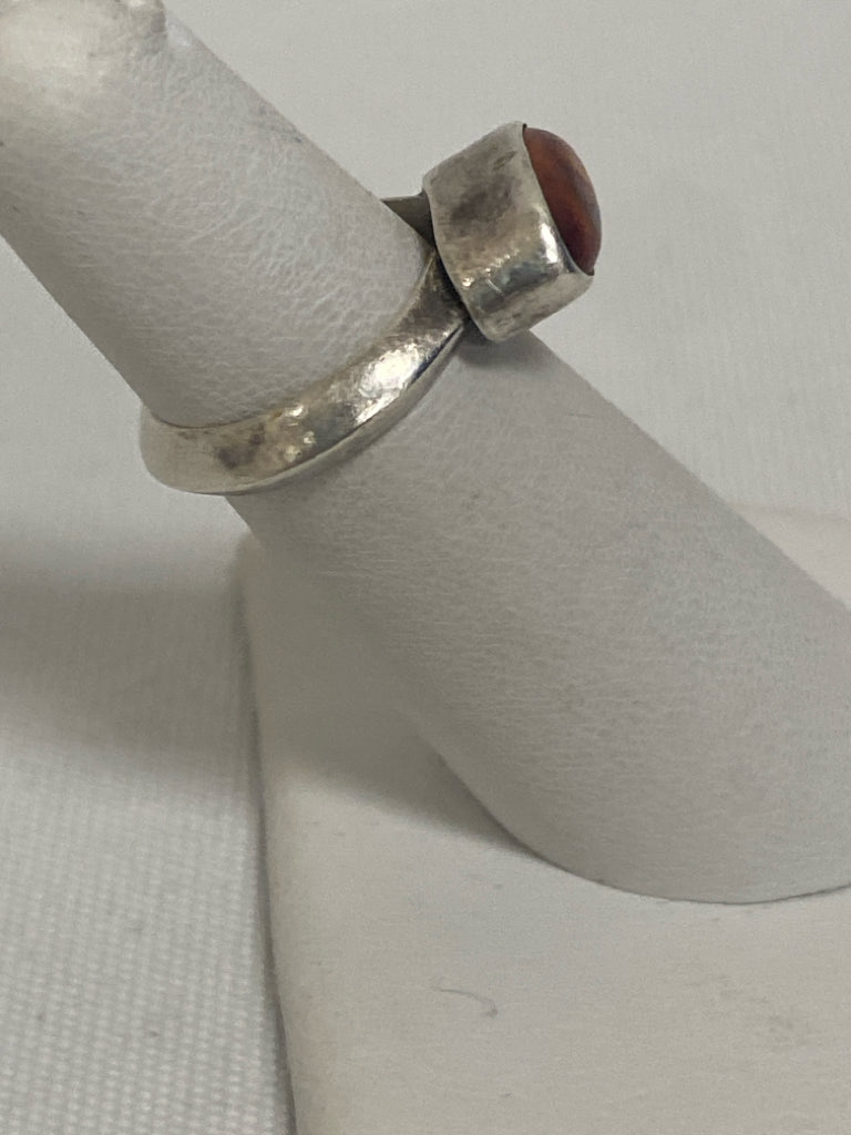 Silver Orange/Brown Oval(s) Ring