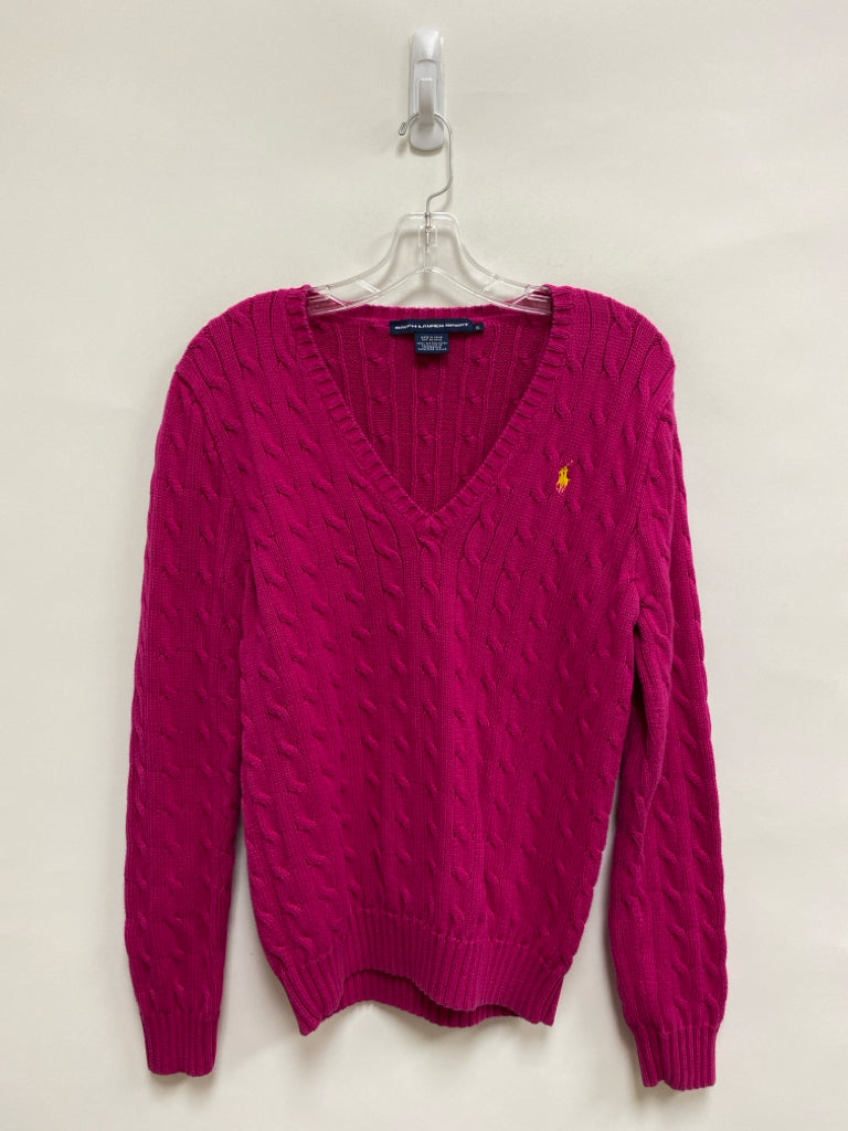 Ralph Lauren Size XL Fuschia Cable Knit Ladies Sweater