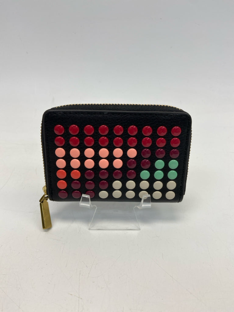 Fossil Black Multi-Color Beaded Leather Wallet
