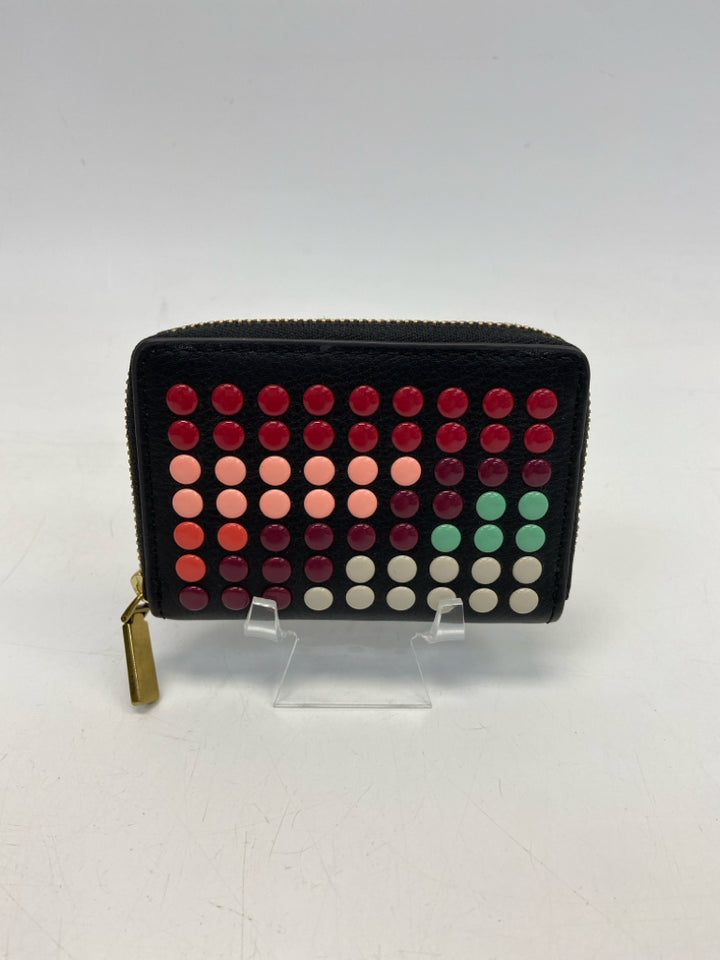 Fossil Black Multi-Color Beaded Leather Wallet
