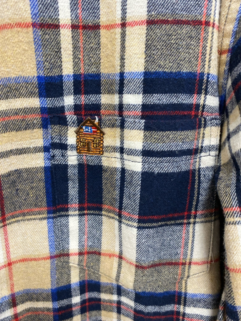 Kiel James Patrick Size L White/Navy Tan/Red Plaid Men&