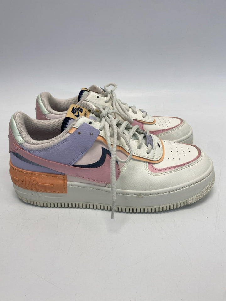 Nike  Size 11 White/Pink Orange Lace-up Sneakers
