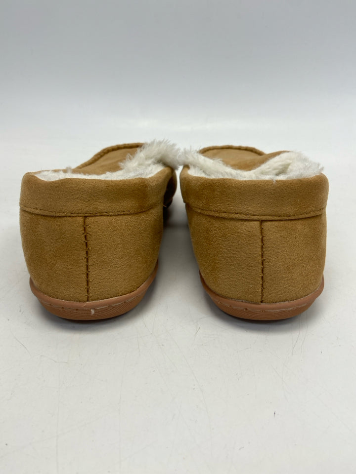 US Shoe Size M Brown Cream Lined Slippers