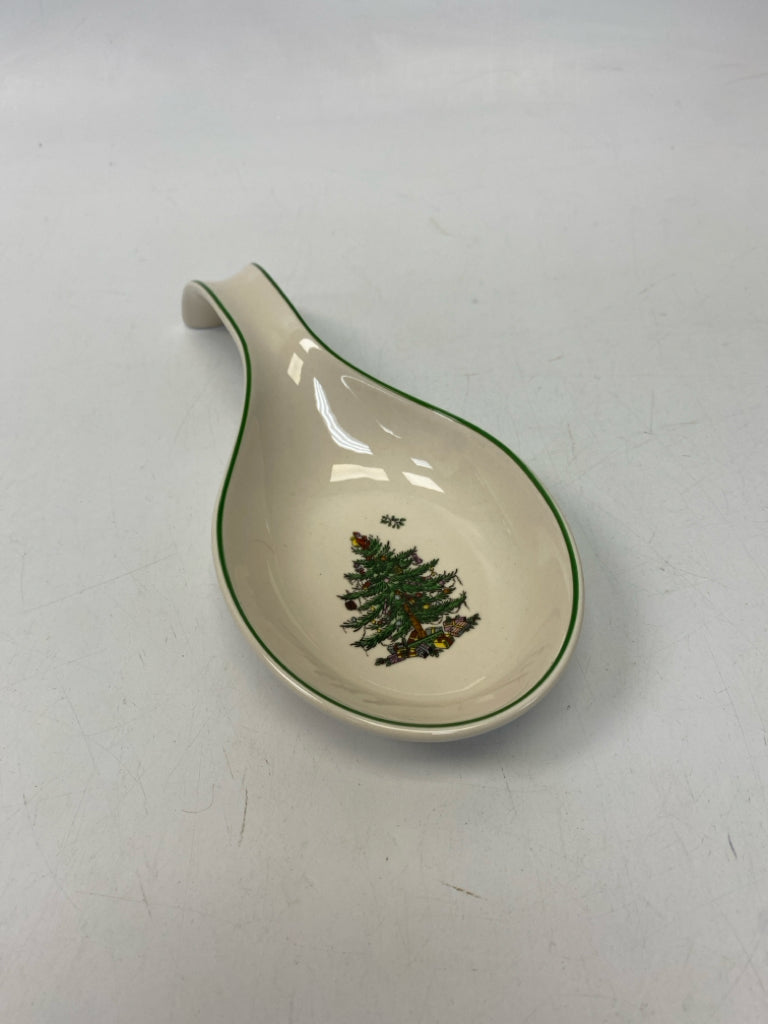 Spode White Green Trees Christmas