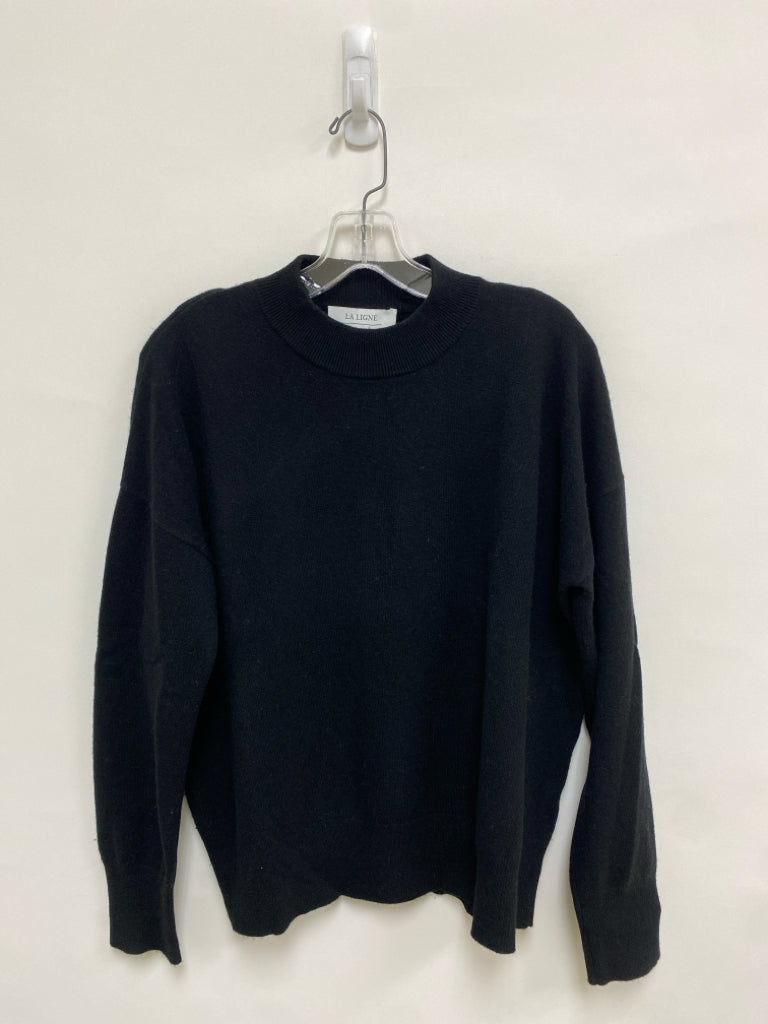 Size S Black Mock Neck Wool Blend Ladies Sweater