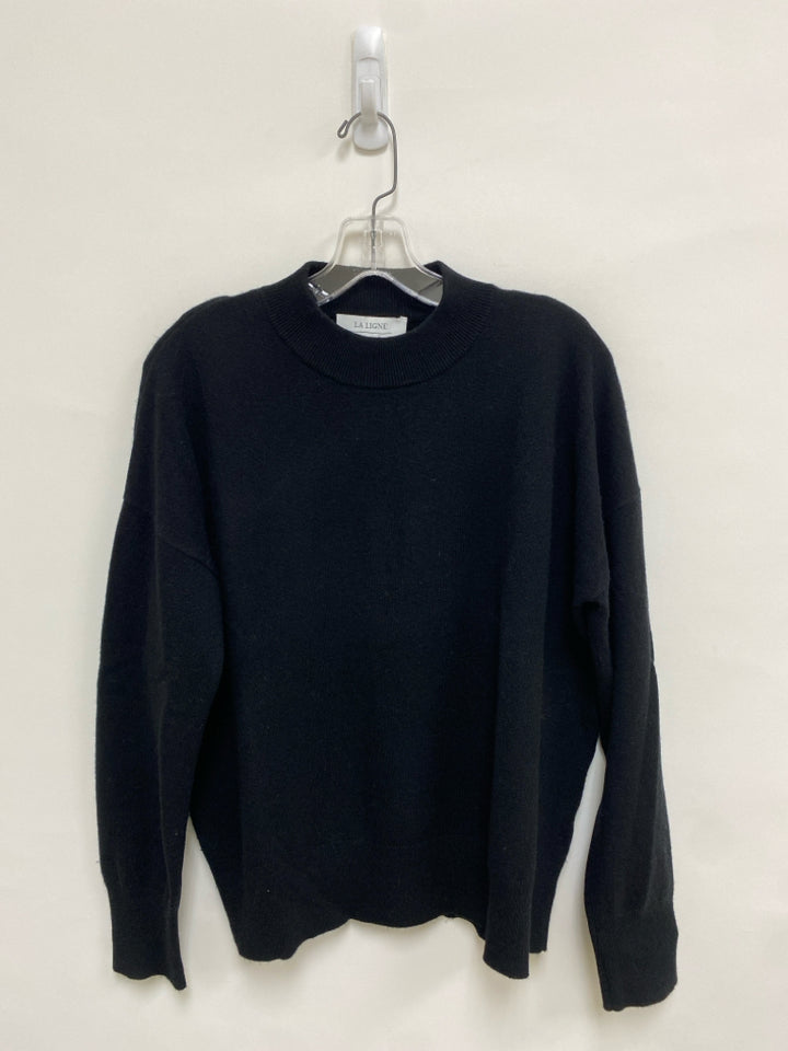 Size S Black Mock Neck Wool Blend Ladies Sweater