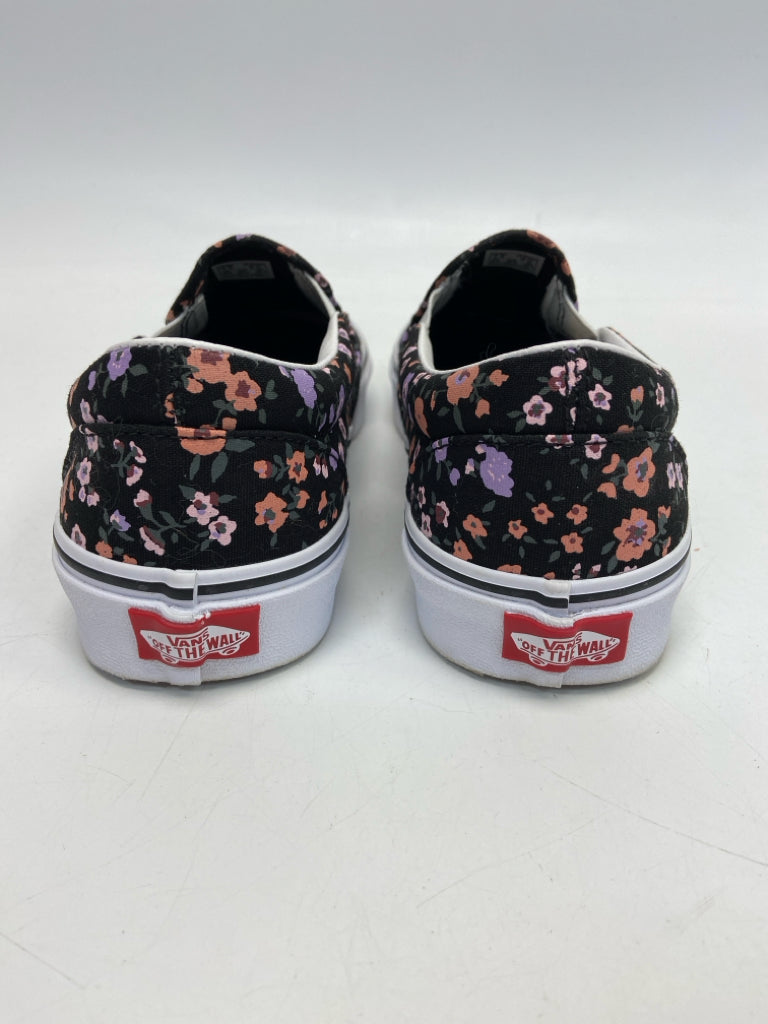 Vans  Size 9 Black Multi-Color Floral Sneakers
