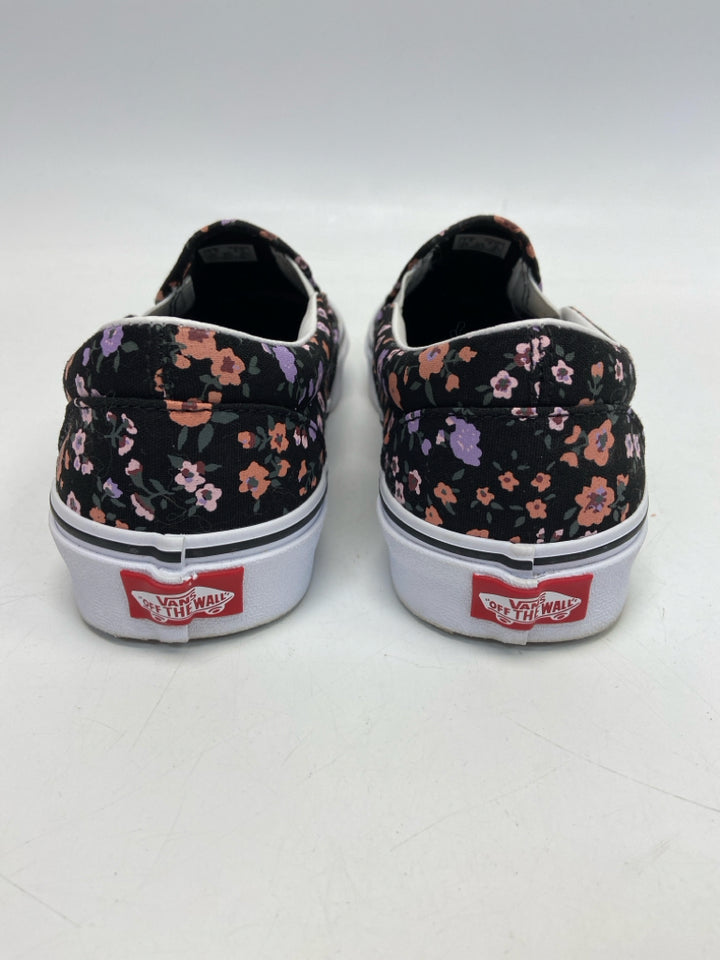 Vans  Size 9 Black Multi-Color Floral Sneakers