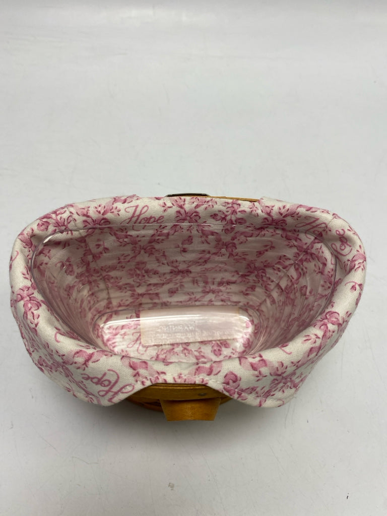 Longaberger Brown Pink/Cream Basket