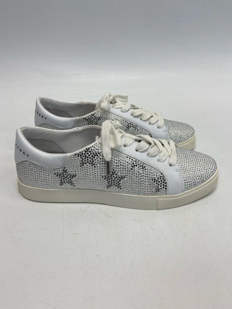 NWOT Katy Perry  Size 8 White Silver Rhinestone(s) Sneakers