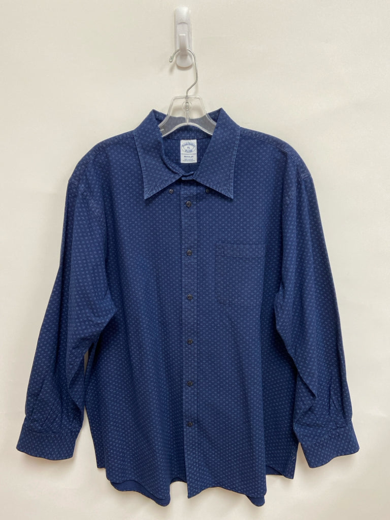 Brooks Brothers Size XL Navy/Blue Dots Button Up Men&
