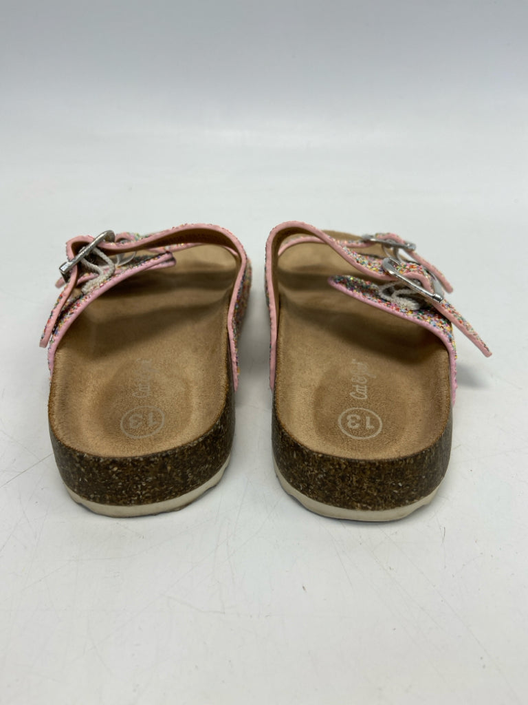 Cat &amp; Jack SIZE 13 Pink Multi Color Glitter Girl&