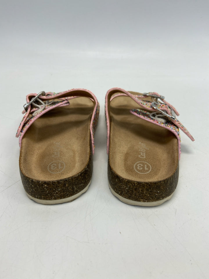 Cat &amp; Jack SIZE 13 Pink Multi Color Glitter Girl&