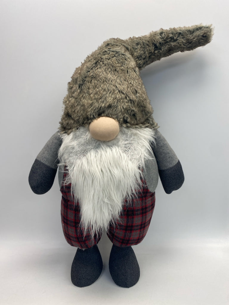 Gray Red Plaid Stuffed Christmas