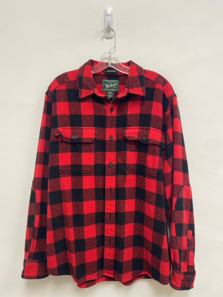 Woolrich Size M Red/Black Buffalo Check Button Down Men&